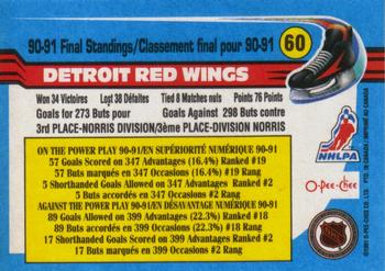 1991-92 O-Pee-Chee #60 Detroit Red Wings Back