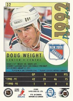 1991-92 O-Pee-Chee Premier #32 Doug Weight Back
