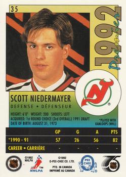 1991-92 O-Pee-Chee Premier #35 Scott Niedermayer Back
