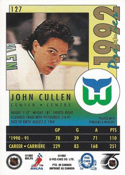 1991-92 O-Pee-Chee Premier #127 John Cullen Back