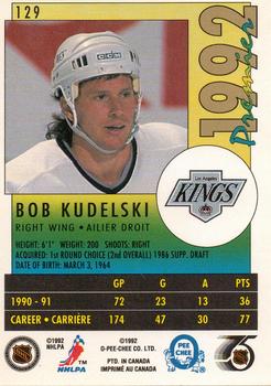 1991-92 O-Pee-Chee Premier #129 Bob Kudelski Back