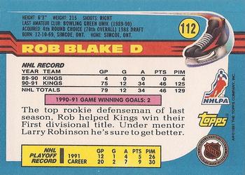 1991-92 Topps #112 Rob Blake Back