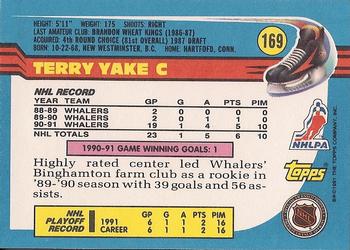 1991-92 Topps #169 Terry Yake Back