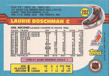 1991-92 Topps #202 Laurie Boschman Back