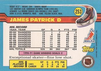 1991-92 Topps #253 James Patrick Back