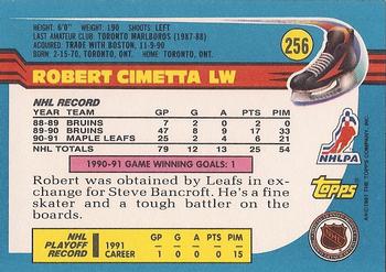 1991-92 Topps #256 Robert Cimetta Back