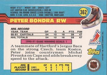 1991-92 Topps #362 Peter Bondra Back