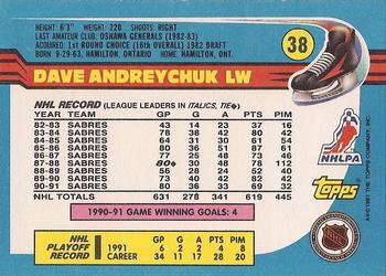 1991-92 Topps #38 Dave Andreychuk Back