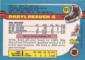 1991-92 Topps #391 Daryl Reaugh Back