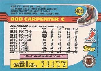 1991-92 Topps #404 Bob Carpenter Back