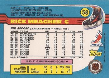 1991-92 Topps #58 Rick Meagher Back