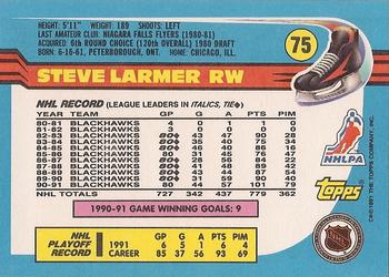 1991-92 Topps #75 Steve Larmer Back