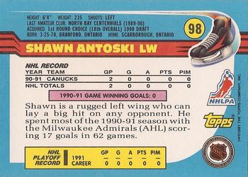 1991-92 Topps #98 Shawn Antoski Back