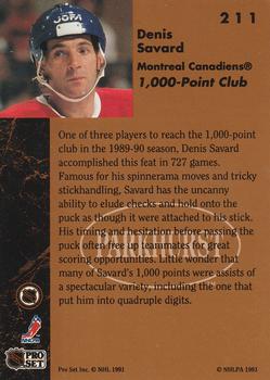 1991-92 Parkhurst #211 Denis Savard Back