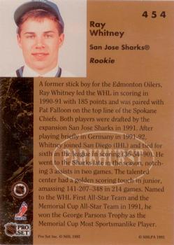 1991-92 Parkhurst #454 Ray Whitney Back