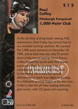 1991-92 Parkhurst #212 Paul Coffey Back