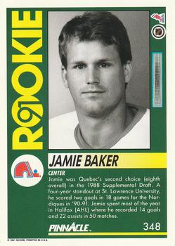 1991-92 Pinnacle #348 Jamie Baker Back