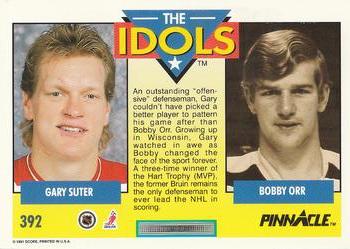 1991-92 Pinnacle #392 Gary Suter / Bobby Orr Back