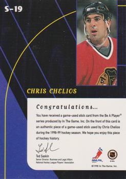 1998-99 Be a Player - All-Star Game Used Sticks #S-19 Chris Chelios Back