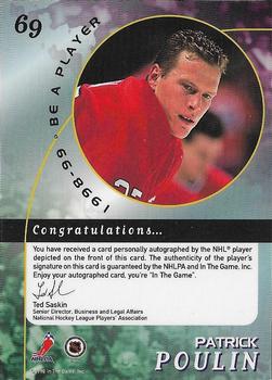 1998-99 Be a Player - Autographs #69 Patrick Poulin Back