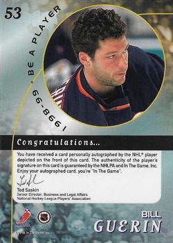 1998-99 Be a Player - Autographs Gold #53 Bill Guerin Back