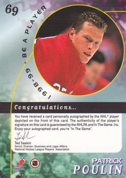 1998-99 Be a Player - Autographs Gold #69 Patrick Poulin Back