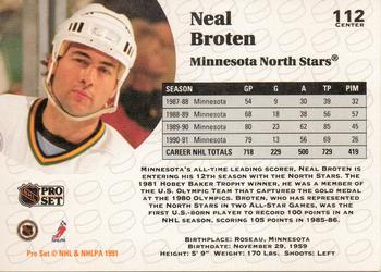 1991-92 Pro Set #112 Neal Broten Back