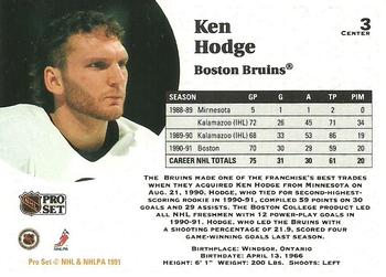 1991-92 Pro Set #3 Ken Hodge Back