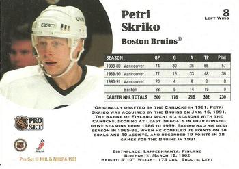 1991-92 Pro Set #8 Petri Skriko Back