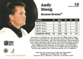 1991-92 Pro Set #10 Andy Moog Back