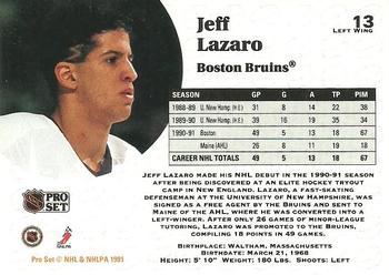 1991-92 Pro Set #13 Jeff Lazaro Back