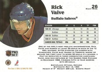 1991-92 Pro Set #26 Rick Vaive Back