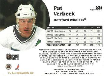 1991-92 Pro Set #86 Pat Verbeek Back