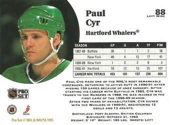 1991-92 Pro Set #88 Paul Cyr Back