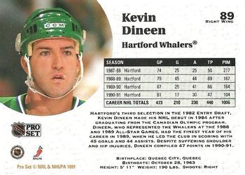 1991-92 Pro Set #89 Kevin Dineen Back