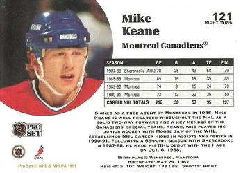 1991-92 Pro Set #121 Mike Keane Back