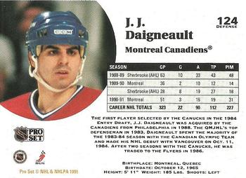 1991-92 Pro Set #124 J.J. Daigneault Back