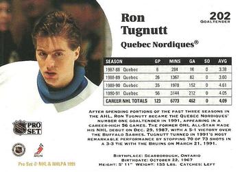 1991-92 Pro Set #202 Ron Tugnutt Back