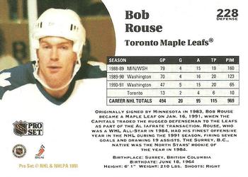 1991-92 Pro Set #228 Bob Rouse Back