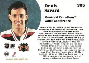 1991-92 Pro Set #305 Denis Savard Back