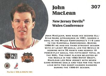 1991-92 Pro Set #307 John MacLean Back