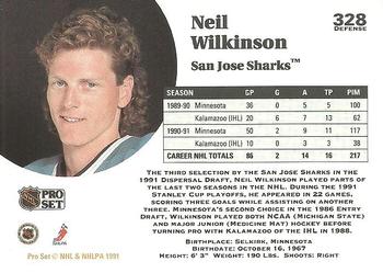 1991-92 Pro Set #328 Neil Wilkinson Back