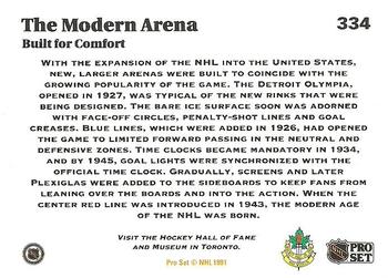 1991-92 Pro Set #334 The Modern Arena Back