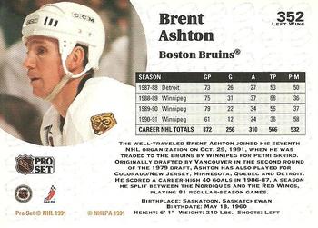 1991-92 Pro Set #352 Brent Ashton Back