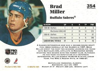 1991-92 Pro Set #354 Brad Miller Back