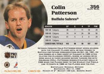 1991-92 Pro Set #356 Colin Patterson Back