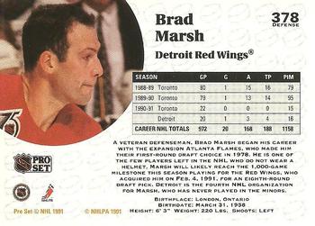 1991-92 Pro Set #378 Brad Marsh Back