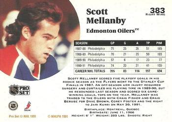 1991-92 Pro Set #383 Scott Mellanby Back