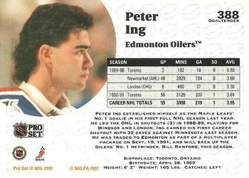 1991-92 Pro Set #388 Peter Ing Back