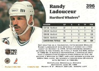 1991-92 Pro Set #396 Randy Ladouceur Back